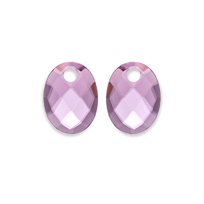 Sparkling Jewels - Oválné přívěsky na náušnice z fialového růženínu EAGEM59-MO