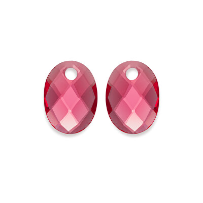 Sparkling Jewels - Oválné přívěsky na náušnice z fuchsiového křemene EAGEM51-MO
