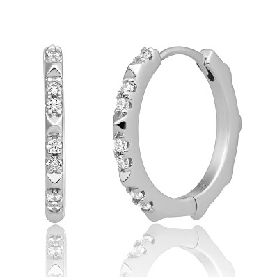 Sparkling Jewels - Stříbrné náušnice kruhy s kubickými zirkony EAS31