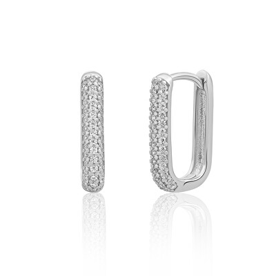 Sparkling Jewels - Stříbrné visací náušnice s kubickými zirkony EAS24
