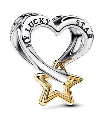 Pandora - Bicolor korálek Hvězda pro štěstí a srdce Moments 763513C00