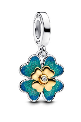 Pandora - Bicolor přívěsek Otočný čtyřlístek s diamantem Shine Moments 763624C01