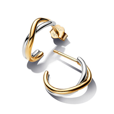 Pandora - Bicolor půlkruhové náušnice Essence Shine 263880C00