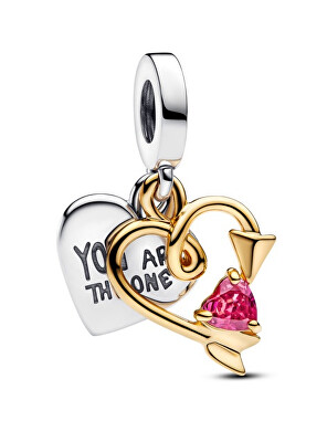 Pandora - Dvojitý bicolor přívěsek Šíp a srdce Shine Moments 763622C01