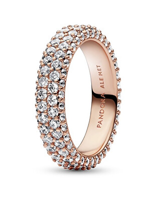 Pandora - Elegantní pozlacený prsten se zirkony Timeless Rose 182629C01