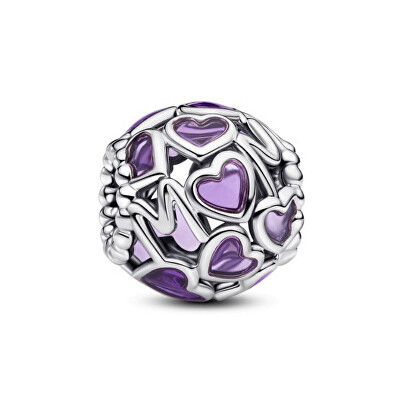 Pandora - Elegantní stříbrný korálek Srdce a nápis Mom Moments 793772C01