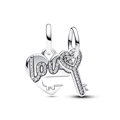 Pandora - Hravé stříbrné přívěsky Srdce a klíč 793081C01