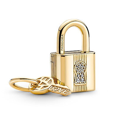 Pandora - Hravé stříbrné přívěsky Visací zámek a klíč Moments 760088C01