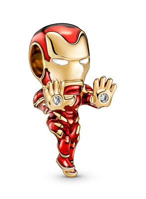Pandora - Jedinečný pozlacený přívěsek Iron Man Marvel Shine 760268C01