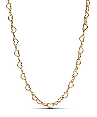 Pandora - Krásný pozlacený řetízek se srdíčky Shine 363334C00-45