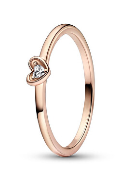 Pandora - Nádherný bronzový prsten se zirkonem Rose 182495C01