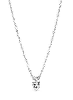 Pandora - Něžný stříbrný náhrdelník Dvojité srdce Timeless 391229C01-45