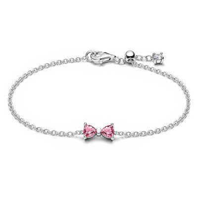 Pandora - Něžný stříbrný náramek Růžová mašlička Timeless 594234C01