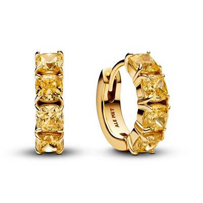 Pandora - Pozlacené kruhy se žlutými křišťály Timeless Shine 263851C02