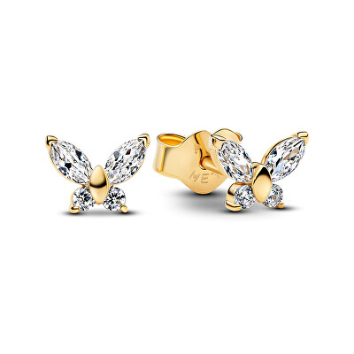 Pandora - Pozlátené kôstky Motýlik so zirkónmi Shine Timeless 264264C01