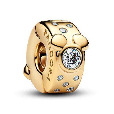 Pandora - Pozlacený klipový korálek Mickey a Minnie Shine 764130C01