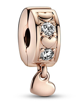 Pandora - Bronzový klipový korálek Rose Zavěšené srdce 782253C01