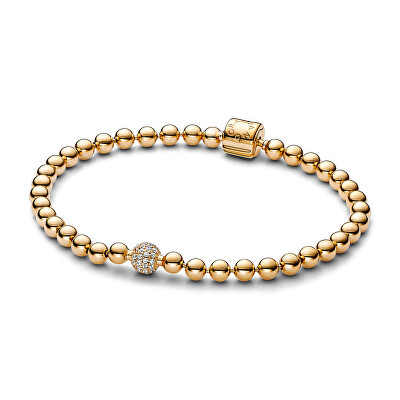 Pandora - Pozlacený korálkový náramek Signature Shine 568342C01
