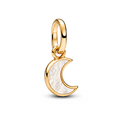 Pandora - Mini talisman placat cu aur Semilună cu sidef Shine 764614C01