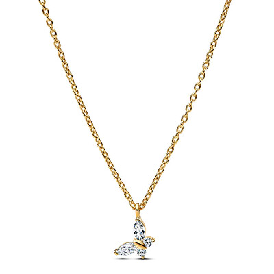 Pandora - Něžný pozlacený náhrdelník s motýlkem Timeless 364267C01-45