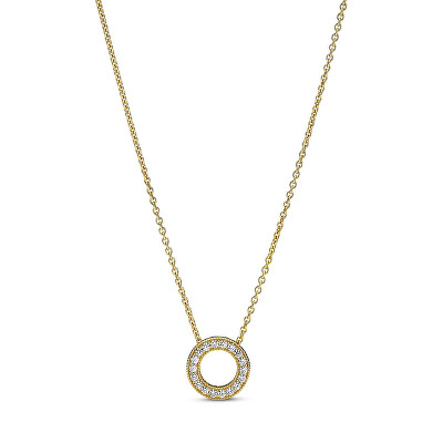 Pandora - Pozlacený náhrdelník s třpytivým přívěskem Shine 367436C01-45