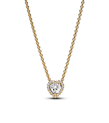 Pandora - Pozlacený náhrdelník s třpytivým srdíčkem Shine Timeless 368425C01-45