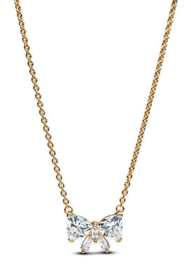 Pandora - Pozlacený náhrdelník Třpytivá mašlička Shine Timeless 363508C01-45