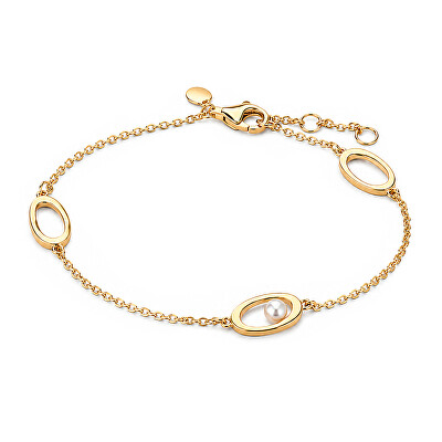Pandora - Brățară placată cu aur cu perlă naturală Essence Shine 564677C01