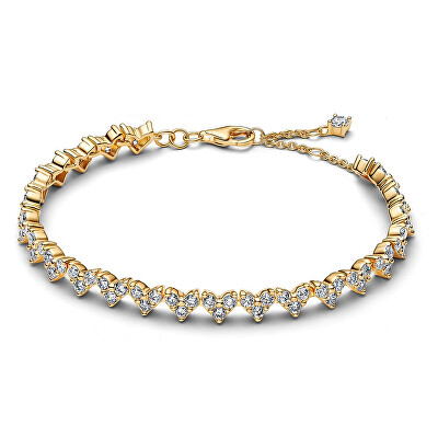 Pandora - Pozlacený náramek se srdíčky Shine Timeless 560041C01