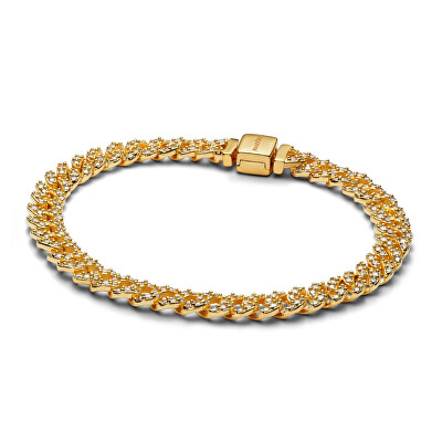 Pandora - Pozlacený náramek z kubánského řetízku Shine Timeless 563008C01