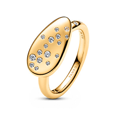 Pandora - Pozlacený pečetní prsten se zirkony Shine Essence 164707C01