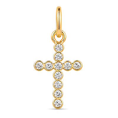 Pandora - Pandantiv placat cu aur Cruce cu zirconii Shine ME 764063C01
