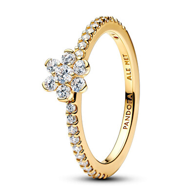Pandora - Pozlacený prsten Čirá květina Shine Timeless 164499C01