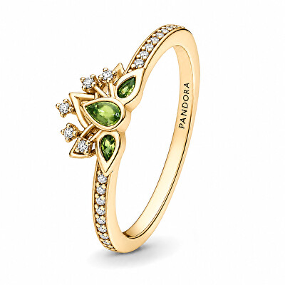 Pandora - Pozlacený prsten Diadém princezny Tiany Disney Shine 163653C01