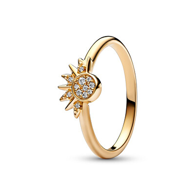 Pandora - Pozlacený prsten Nebeské třpytivé slunce Moments Shine 162674C01