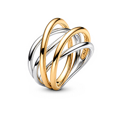 Pandora - Propletený bicolor prsten Shine Essence 164673C00