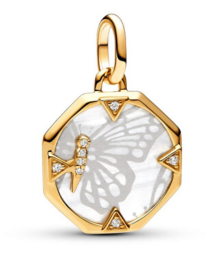 Pandora - Půvabný pozlacený přívěsek Motýl Shine 763366C01