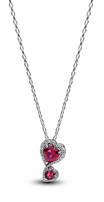 Pandora - Krásný stříbrný náhrdelník Blyštivé srdce Timeless 393658C01-60