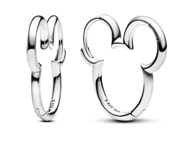Pandora - Stříbrné kruhové náušnice Mickey Mouse Disney 293528C00