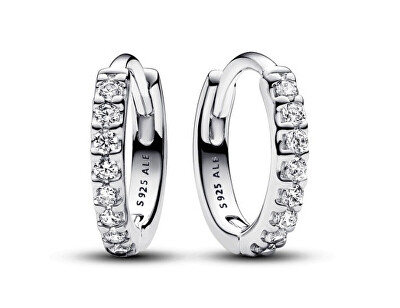 Pandora - Stříbrné kruhové náušnice se zirkony Timeless 293015C01