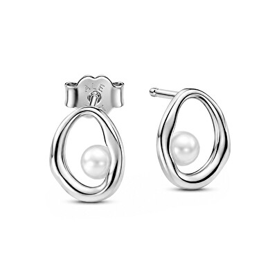 Pandora - Stříbrné náušnice s pravými perlami Essence 293295C01