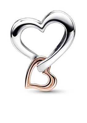 Pandora - Bicolor korálek Spojená srdce Moments 782642C00