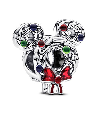 Pandora - Stříbrný korálek Vánoční věnec Mickey Mouse Disney 793531C01