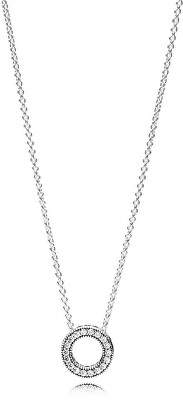 Pandora - Stříbrný náhrdelník s třpytivým přívěskem 397436CZ-45 (řetízek, přívěsek)