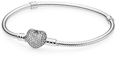 Pandora - Stříbrný náramek s třpytícím srdcem 590727CZ