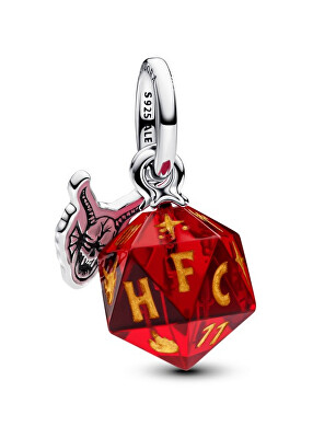 Pandora - Stříbrný přívěsek Kostka klubu Hellfire Stranger Things 793564C01