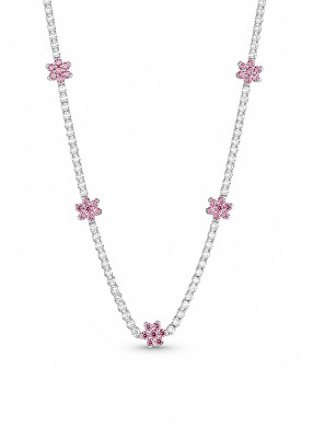 Pandora - Tenisový náhrdelník Růžové květiny Timeless 394561C01-40