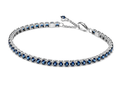 Pandora - Tenisový stříbrný náramek s modrými zirkony Timeless 591469C02