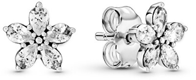 Pandora - Třpytivé náušnice ze stříbra Sparkling Snowflakes Timeless 299239C01