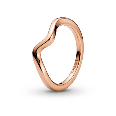 Pandora - Vlnitý bronzový prsten Timeless Rose 183095C00